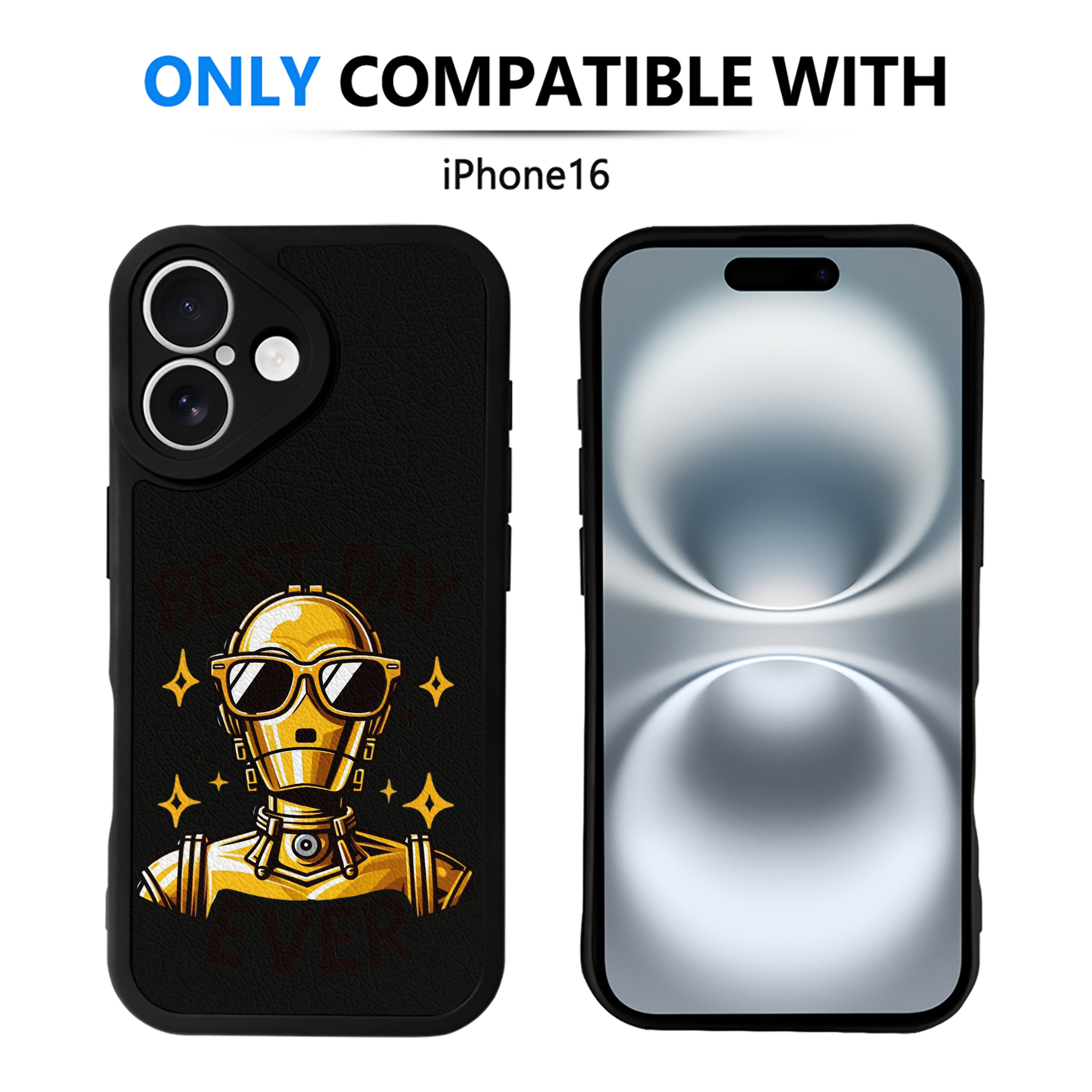 （画像用） スター・ウォーズ Star Wars 【iPhone 16シリーズ対応】シリコンスマホケース（レザー調） 材質：シリコン